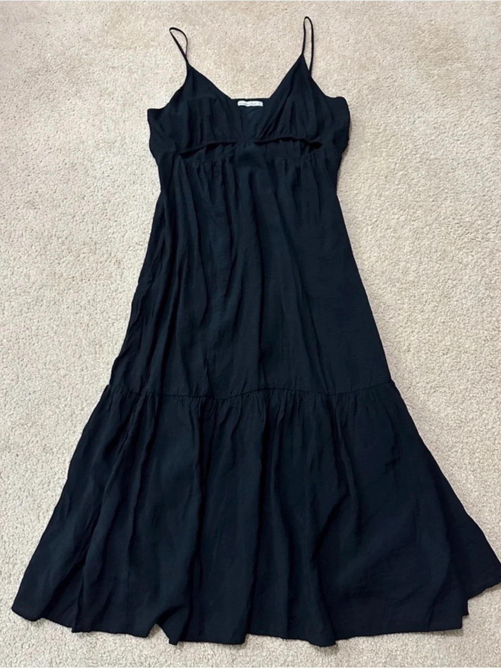 Abercrombie & Fitch Black Cami V-Neck Cutout Maxi Dress